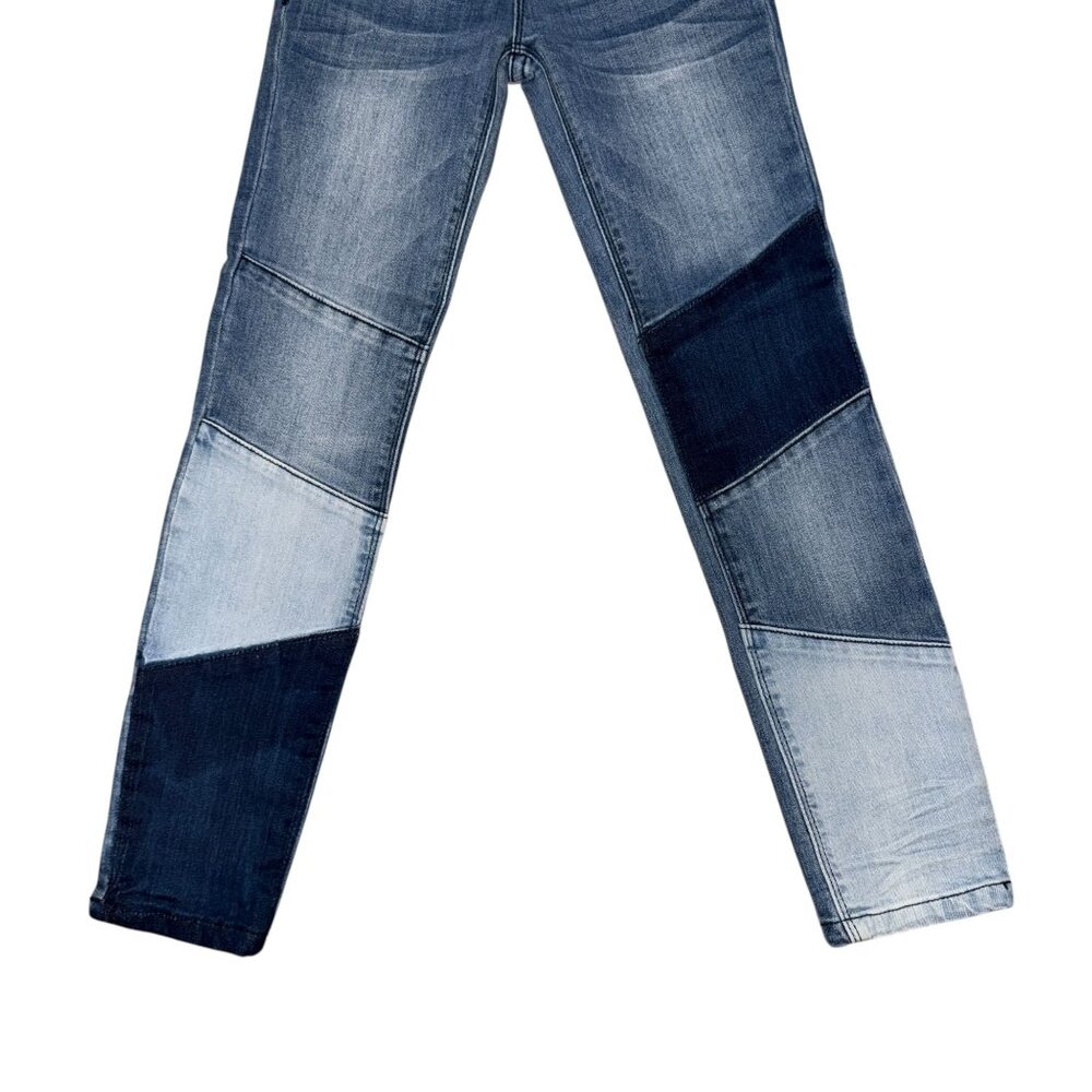 NWT Hudson Patchwork Skinny Jeans Girl's 7 Heavy Duty Blue Stretch Embroidered - Picture 4 of 8